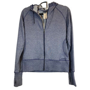 Womens Patagonia full zip jacket hooded Size M MEDIUM organic cotton Purple A41+